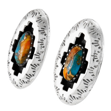 Spiny Turquoise Earrings Sterling Silver E1475-C89