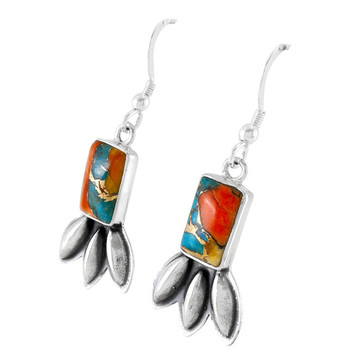 Spiny Turquoise Earrings Sterling Silver E1477-C89