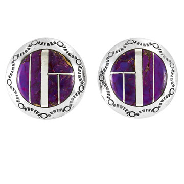 Purple Turquoise Earrings Sterling Silver E1478-C07