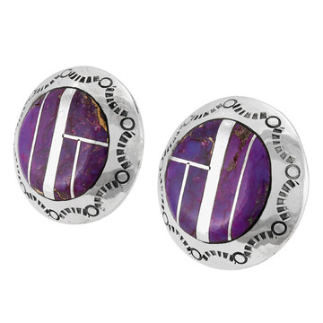 Purple Turquoise Earrings Sterling Silver E1478-C07