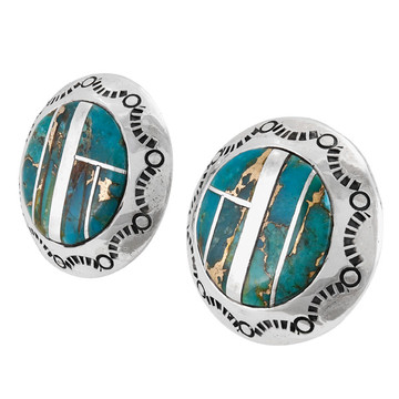 Matrix Turquoise Earrings Sterling Silver E1478-C84A