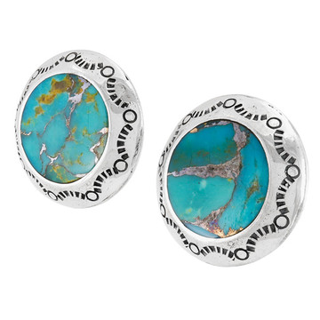 Matrix Turquoise Earrings Sterling Silver E1478-C84B