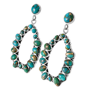 Matrix Turquoise Drop Earrings Sterling Silver E1479-C84