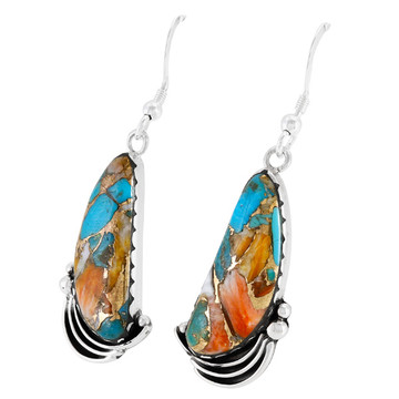 Spiny Turquoise Earrings Sterling Silver E1480-C89