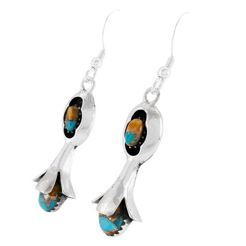 Spiny Turquoise Earrings Sterling Silver E1481-C89