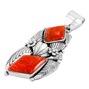 Coral Pendant Sterling Silver P3339-C74