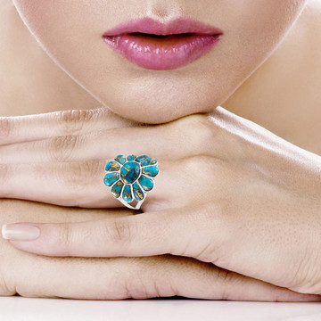 Matrix Turquoise Ring Sterling Silver R2554-C84