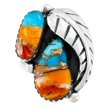 Spiny Turquoise Ring Sterling Silver R2582-LG-C89 (LARGER style)
