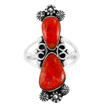 Coral Ring Sterling Silver R2556-SM-C74