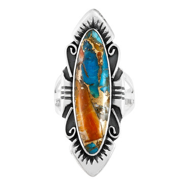 Spiny Turquoise Ring Sterling Silver R2555-C89