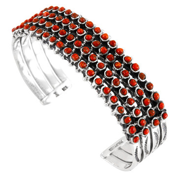 Coral Bracelet Sterling Silver B5625-C74