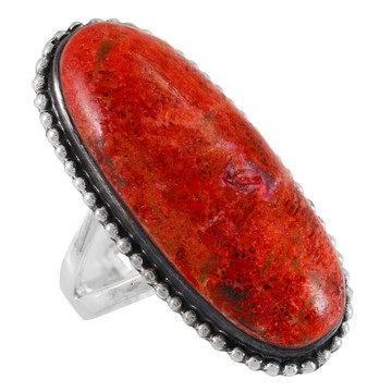 Coral Ring Sterling Silver R2561-C74