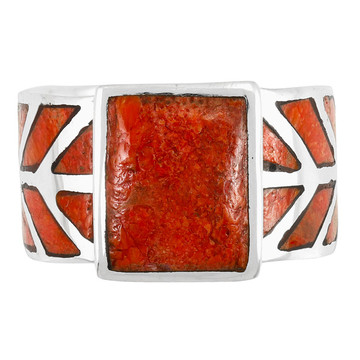 Coral Ring Sterling Silver R2372-C74
