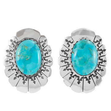 Turquoise Earrings Sterling Silver E1484-C75