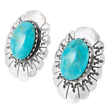 Turquoise Earrings Sterling Silver E1484-C75