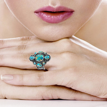 Matrix Turquoise Ring Sterling Silver R2416-C84