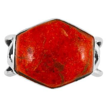 Coral Ring Sterling Silver R2430-C74