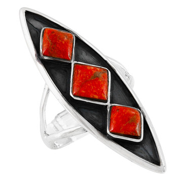 Coral Ring Sterling Silver R2610-C74