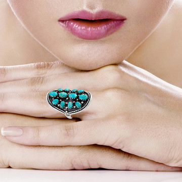 Turquoise Ring Sterling Silver R2611-C75