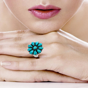 Turquoise Ring Sterling Silver R2612-C75