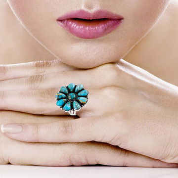 Matrix Turquoise Ring Sterling Silver R2612-C84