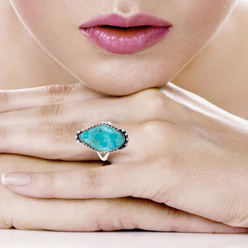 Turquoise Ring Sterling Silver R2615-C75