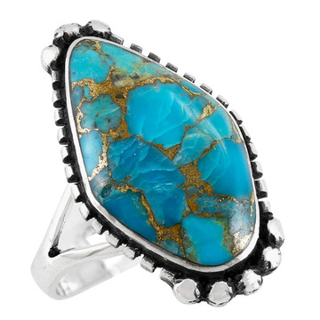 Matrix Turquoise Ring Sterling Silver R2615-C84