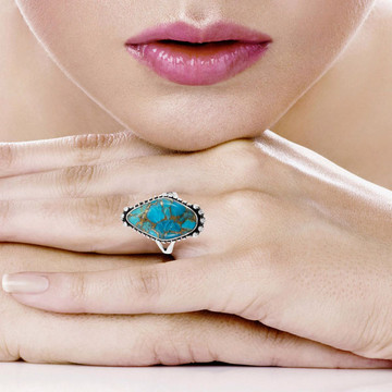 Matrix Turquoise Ring Sterling Silver R2615-C84