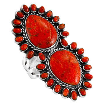 Coral Ring Sterling Silver R2617-C74