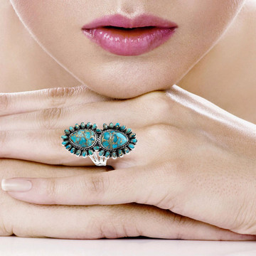 Matrix Turquoise Ring Sterling Silver R2617-C84