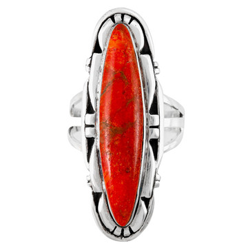 Coral Ring Sterling Silver R2619-C74
