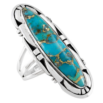 Matrix Turquoise Ring Sterling Silver R2619-C84