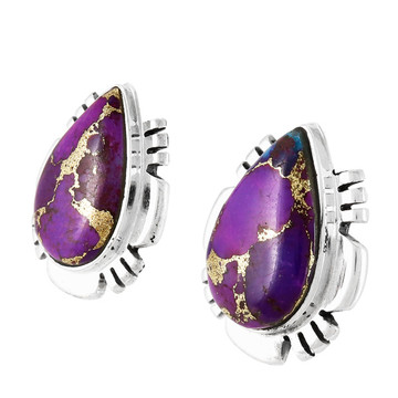 Purple Turquoise Earrings Sterling Silver E1482-C77