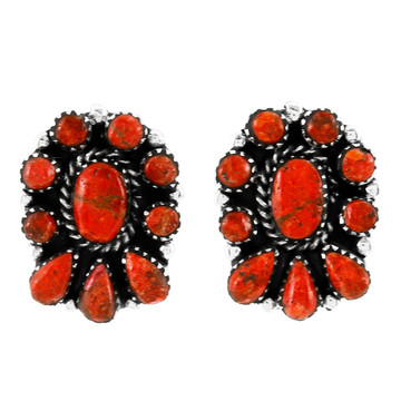 Coral Earrings Sterling Silver E1490-C74