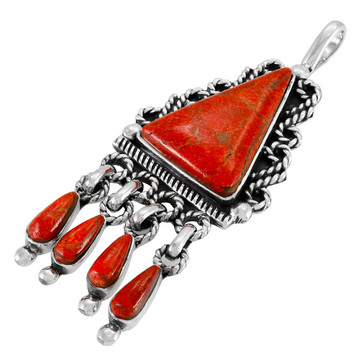Coral Pendant Sterling Silver P3351-C74