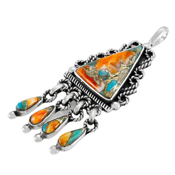 Spiny Turquoise Pendant Sterling Silver P3351-C89
