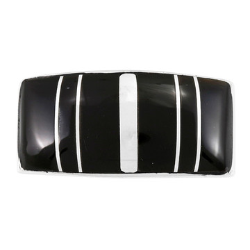 Black Shell Ring Sterling Silver R2570-C11 (Unisex, Sizes 6-13)