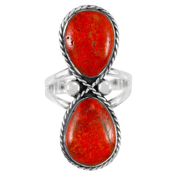 Coral Ring Sterling Silver R2621-C74