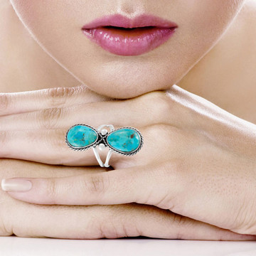 Turquoise Ring Sterling Silver R2621-C75