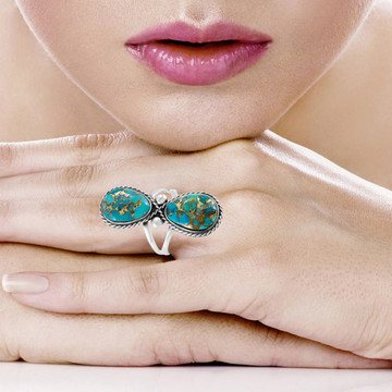 Matrix Turquoise Ring Sterling Silver R2621-C84