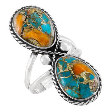 Spiny Turquoise Ring Sterling Silver R2621-C89