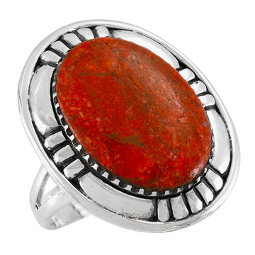 Coral Ring Sterling Silver R2622-C74