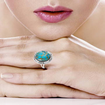 Matrix Turquoise Ring Sterling Silver R2622-C84