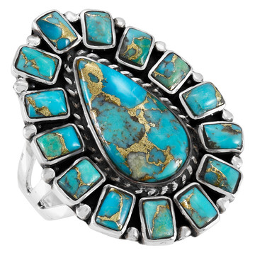 Matrix Turquoise Ring Sterling Silver R2626-C84