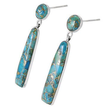 Matrix Turquoise Earrings Sterling Silver E1487-C84