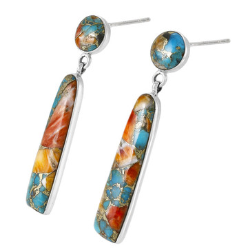 Spiny Turquoise Earrings Sterling Silver E1487-C89