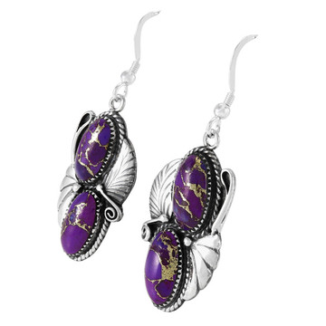 Purple Turquoise Earrings Sterling Silver E1488-C77