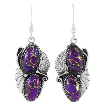 Purple Turquoise Earrings Sterling Silver E1488-C77