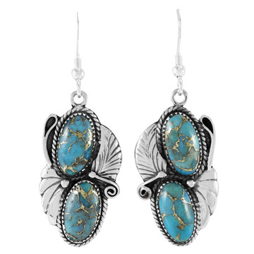 Matrix Turquoise Earrings Sterling Silver E1488-C84