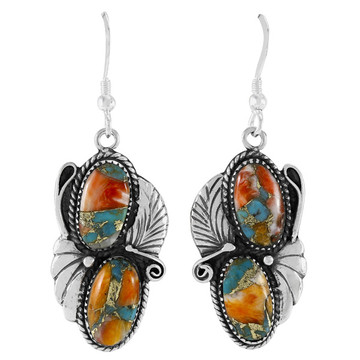 Spiny Turquoise Earrings Sterling Silver E1488-C89